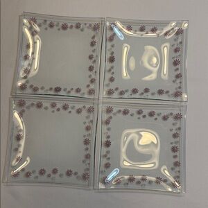 NIB (retired) set of (4) Pampered Chef “ Whip Cancer” dessert Plates.